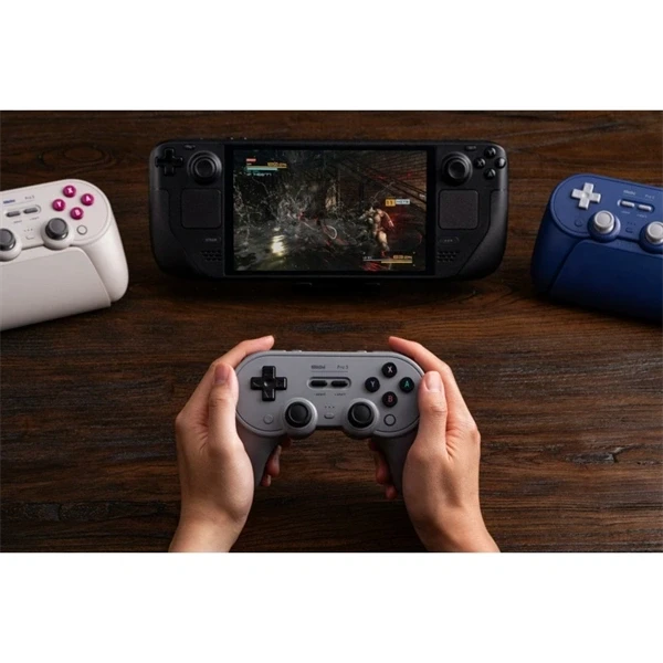 8BitDo Pro 3 Nintendo Switch / Switch 2 / PC / SteamOS / Mobil TMR Joystick szürke vezeték nélküli kontroller