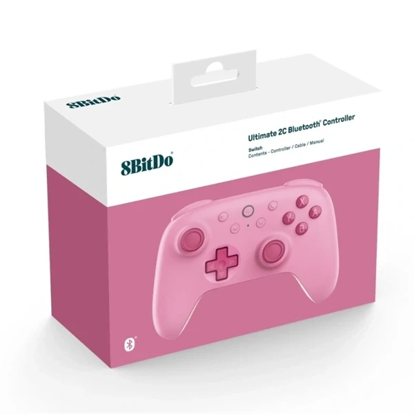 8BitDo Ultimate 2C Nintendo Switch / Switch 2 Hall-Effect pink vezeték nélküli kontroller