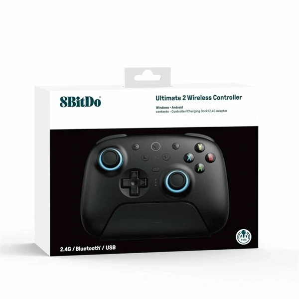 8BitDo Ultimate 2 Nintendo Switch / Switch 2 / PC Hall-Effect fekete vezeték nélküli kontroller