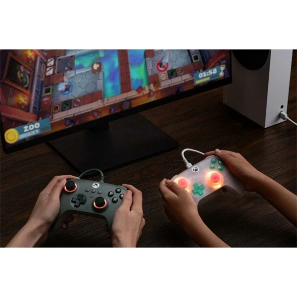 8Bitdo Ultimate Mini, Xbox Series X|S, Xbox One, PC, Official, Hall-Effect, áttetsző fehér vezetékes kontroller