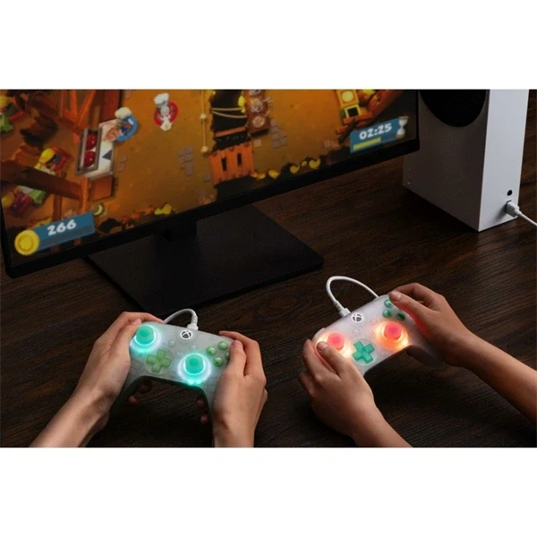8Bitdo Ultimate Mini, Xbox Series X|S, Xbox One, PC, Official, Hall-Effect, áttetsző fehér vezetékes kontroller
