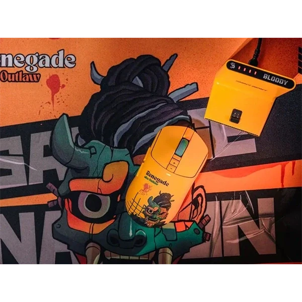 A4-Tech Bloody R72 Ultra Duo Renegade Sunset vezeték nélküli sárga gamer egér