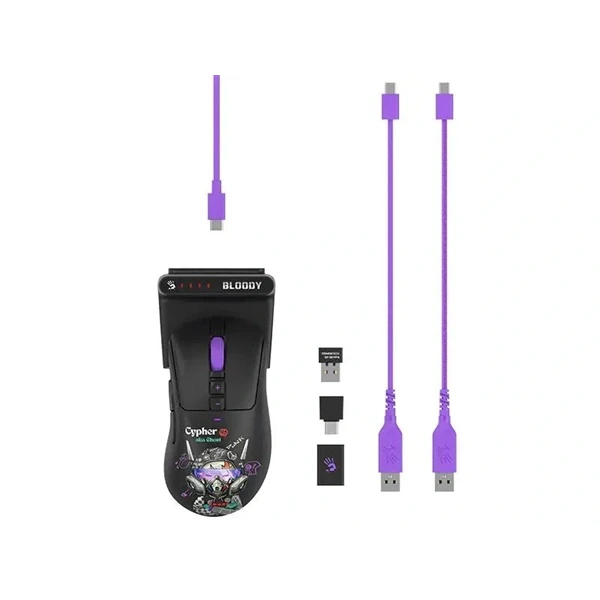 A4-Tech Bloody R73 Ultra Duo Cypher Ghost vezeték nélküli fekete gamer egér