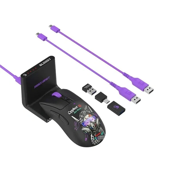 A4-Tech Bloody R73 Ultra Duo Cypher Ghost vezeték nélküli fekete gamer egér