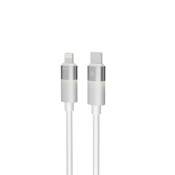 AVAX CB315 GLOWY 2m 27W USB-C - Lightning fehér gyorstöltő kábel