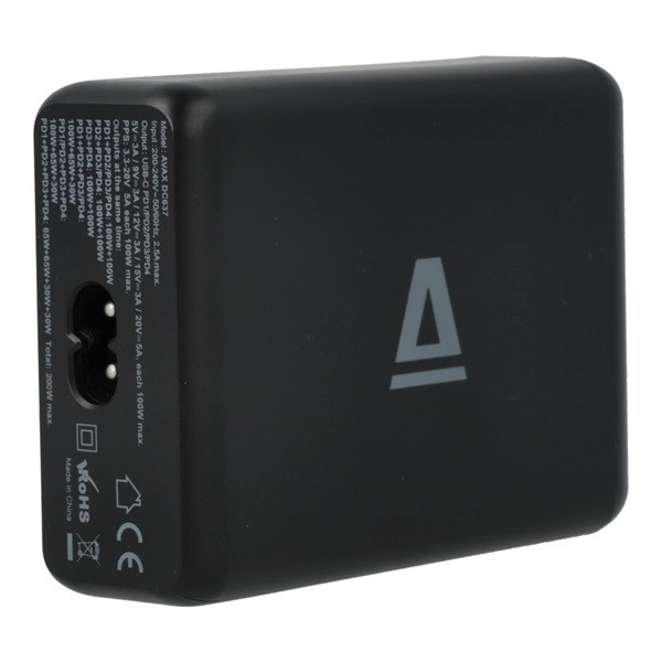AVAX DC637 DESKY+ 200W GaN 4xType C (PD 3.0) gyorstöltő elosztó AVAX DC637 DESKY+ 200W GaN 4xType C (PD 3.0) gyorstöltő elosztó