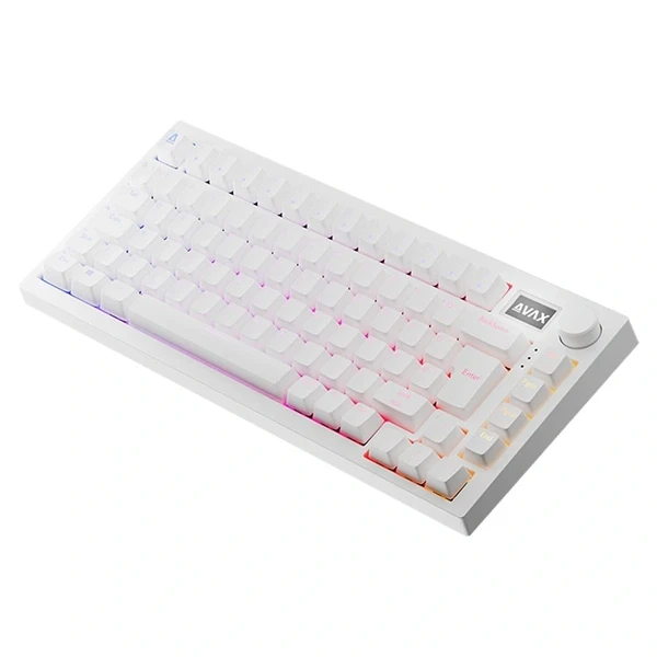 AVAX GM02 PRO 75% HUN tri-mode fehér mechanikus (Gateron red switch) billentyűzet