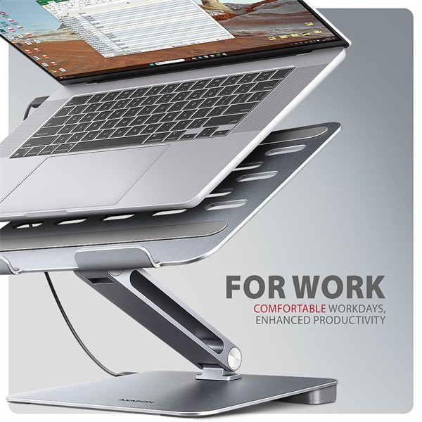 AXAGON HMC-STND ALU laptop állvány dokkoló állomással