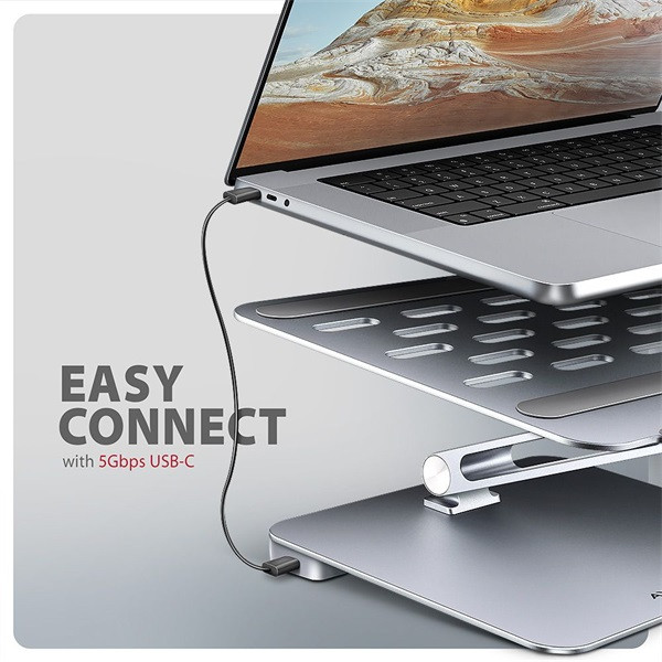 AXAGON HMC-STND ALU laptop állvány dokkoló állomással
