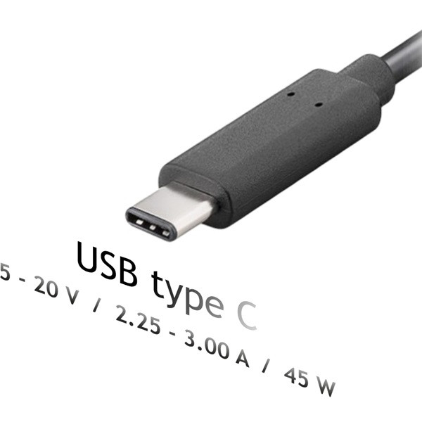 Akyga AK-ND-60 5-20V/2,25-3A/45W USB type C Univerzális notebook hálózati töltő