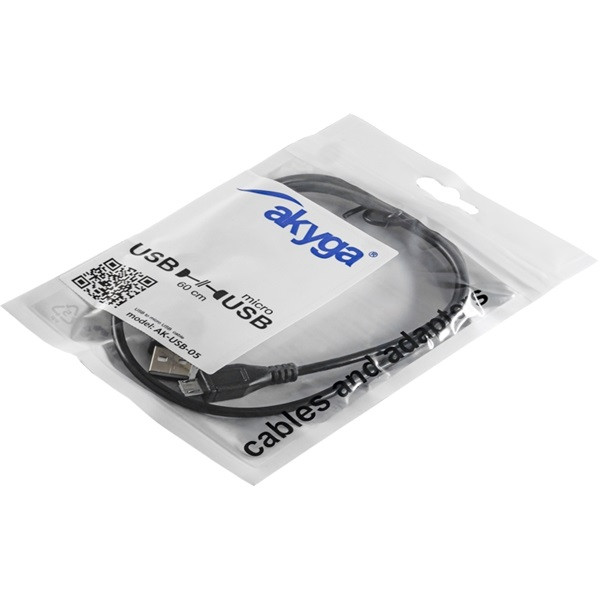 Akyga AK-USB-05 60cm USB-A - microUSB kábel Akyga AK-USB-05 60cm USB-A - microUSB kábel