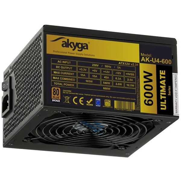 Akyga Ak-U4-600 600W 80+ Bronze ATX tápegység