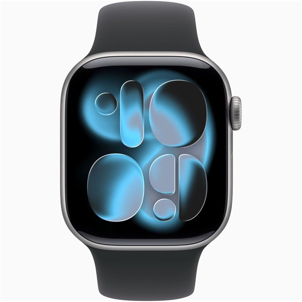 Apple Watch S11 GPS-es (42mm) asztroszürke alumínium tok, fekete M/L sportszíjas okosóra