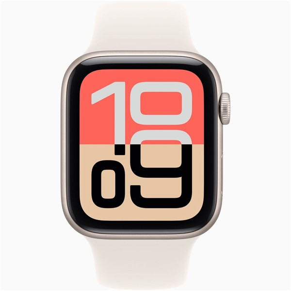 Apple Watch SE3 GPS-es (44mm) csillagfény alumínium tok, csillagfény S/M sportszíjas okosóra