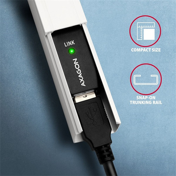 Axagon ADR-215 15m USB 2.0 A apa - anya aktív repeater kábel Axagon ADR-215 15m USB 2.0 A apa - anya aktív repeater kábel