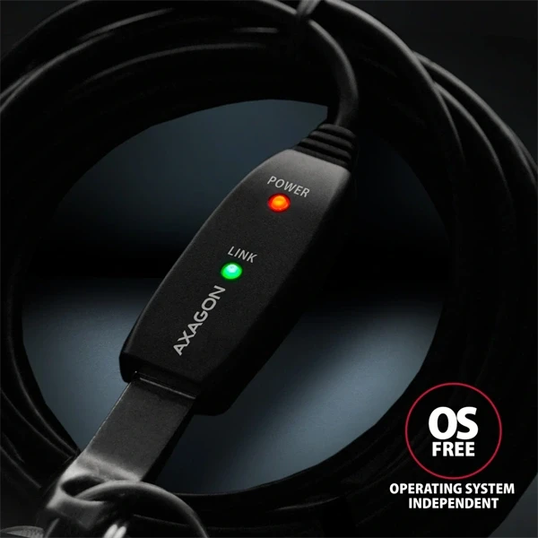 Axagon ADR-215 15m USB 2.0 A apa - anya aktív repeater kábel Axagon ADR-215 15m USB 2.0 A apa - anya aktív repeater kábel