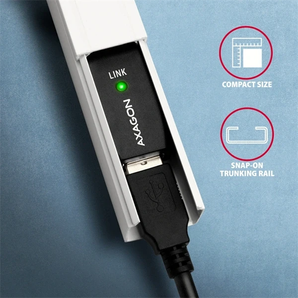 Axagon ADR-215 15m USB 2.0 A apa - anya aktív repeater kábel Axagon ADR-215 15m USB 2.0 A apa - anya aktív repeater kábel