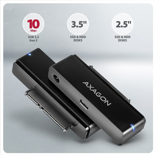 Axagon ADSA-FPX USB-C 10Gbps FAST PORT X 2.5"/3.5" SSD/HDD adapter