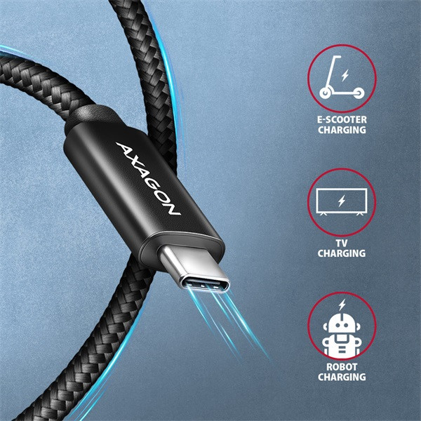Axagon BUCM2-CM10AB 1m USB C fekete adat- és töltőkábel Axagon BUCM2-CM10AB 1m USB C fekete adat- és töltőkábel