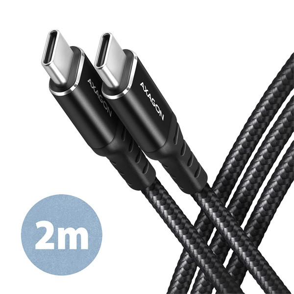 Axagon BUCM2-CM20AB 2m USB C fekete adat- és töltőkábel Axagon BUCM2-CM20AB 2m USB C fekete adat- és töltőkábel