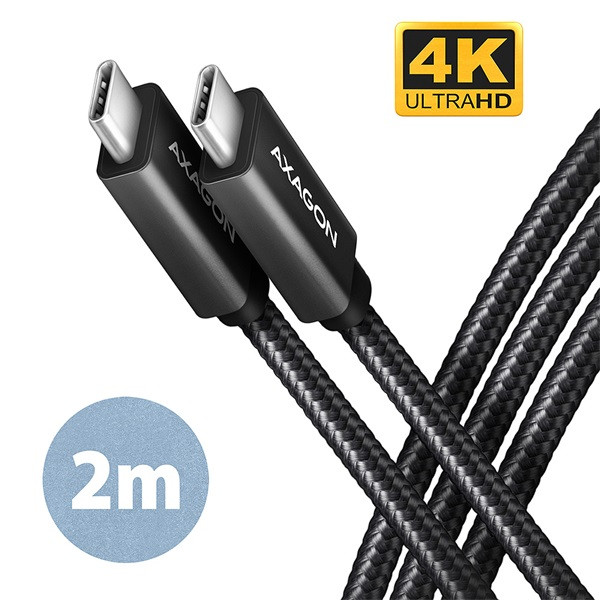 Axagon BUCM32-CM20AB USB-C 3.2 Gen 2 - USB-C 2 m fekete kábel