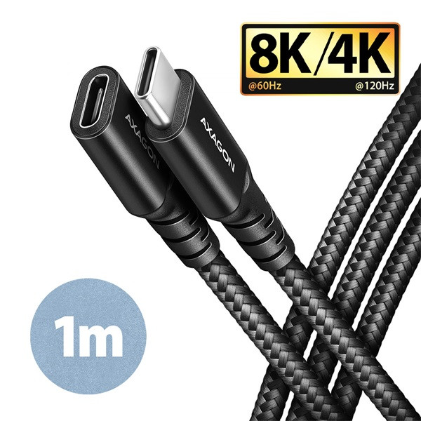 Axagon BUCM32-CF10AB 1m USB C fekete hosszabbító kábel Axagon BUCM32-CF10AB 1m USB C fekete hosszabbító kábel