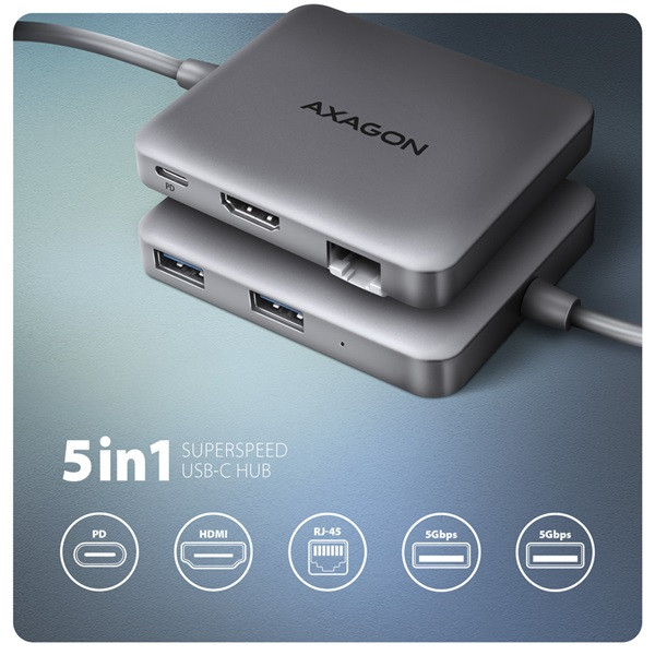 Axagon HMC-5HL SuperSpeed USB-C 5in1 hub Axagon HMC-5HL SuperSpeed USB-C 5in1 hub