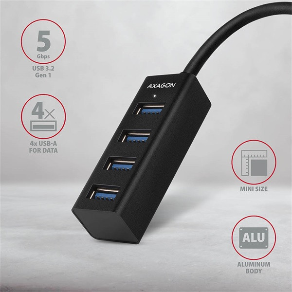Axagon HUE-M1A 4 portos USB3.0 mini HUB Axagon HUE-M1A 4 portos USB3.0 mini HUB