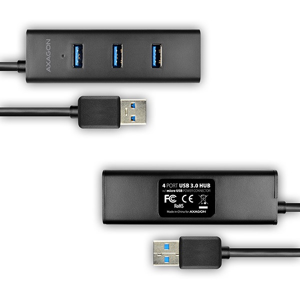 Axagon HUE-S2BP 4 portos USB3.0 gyorstöltő hosszú kábeles HUB tápegységgel Axagon HUE-S2BP 4 portos USB3.0 gyorstöltő hosszú kábeles HUB tápegységgel