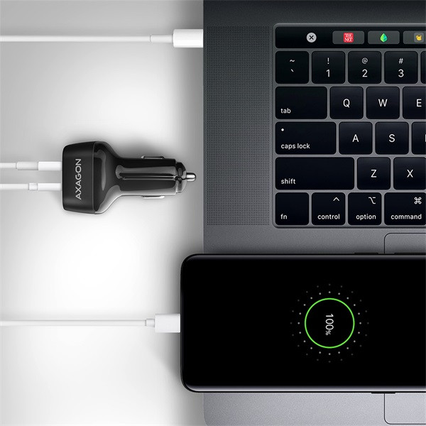 Axagon PWC-PQ38 2x QC3.0 fekete autós töltő Axagon PWC-PQ38 2x QC3.0 fekete autós töltő