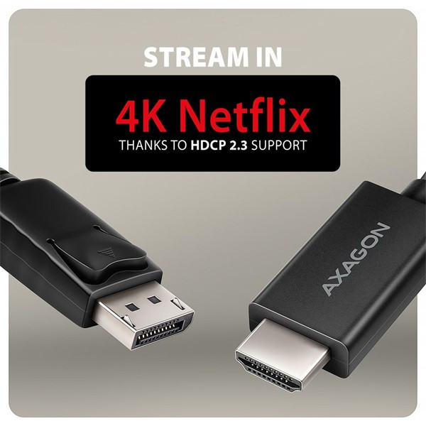 Axagon RVD-HI20C2 1,8m 4K/60Hz DisplayPort - HDMI 2.0 kábel