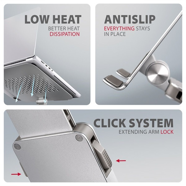 Axagon STND-LR ALU HQ 10"-17,3" laptop állvány Axagon STND-LR ALU HQ 10"-17,3" laptop állvány