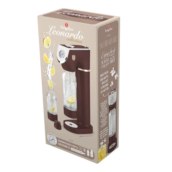 Berlinger Haus BH/8555 matt bordó szódagép 2 palackkal