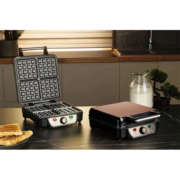 Berlinger Haus BH/9452 rózsaarany- fekete 4 szeletes gofrisütő Berlinger Haus BH/9452 rózsaarany- fekete 4 szeletes gofrisütő