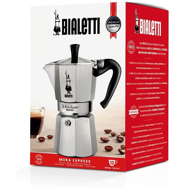 Bialetti Moka Express inox 12 személyes kotyogós kávéfőző Bialetti Moka Express inox 12 személyes kotyogós kávéfőző