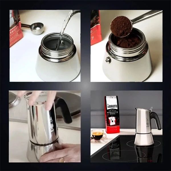 Bialetti Venus 7256/CN inox 10 személyes indukciós kotyogós kávéfőző Bialetti Venus 7256/CN inox 10 személyes indukciós kotyogós kávéfőző
