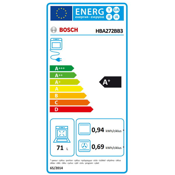 Bosch HBA272BB3 fekete, beépíthető, sütőtér:71L, grill, légkeverés, priolitikus tisztítás, sütő Bosch HBA272BB3 fekete, beépíthető, sütőtér:71L, grill, légkeverés, priolitikus tisztítás, sütő