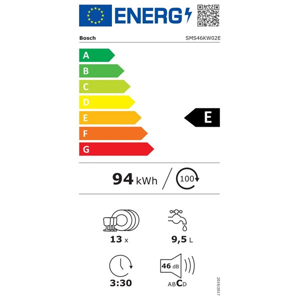 Bosch SMS46KW02E fehér, programok száma: 5, szabadonálló, 13 terítékes mosogatógép Bosch SMS46KW02E fehér, programok száma: 5, szabadonálló, 13 terítékes mosogatógép