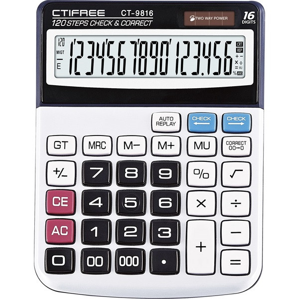 CTIFREE CT-9816 számológép, 156x198mm, 16 számjegy, dual power