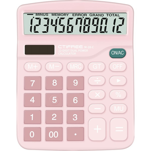 CTIFREE M-28 fekete számológép, 120x150mm, 12 számjegy, dual power