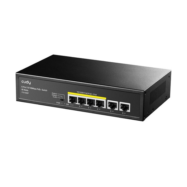 CUDY FS1006P 1x 10/100(PoE+/PoE)+3x 10/100(PoE)+2x 10/100 uplink, 60W PoE switch CUDY FS1006P 1x 10/100(PoE+/PoE)+3x 10/100(PoE)+2x 10/100 uplink, 60W PoE switch