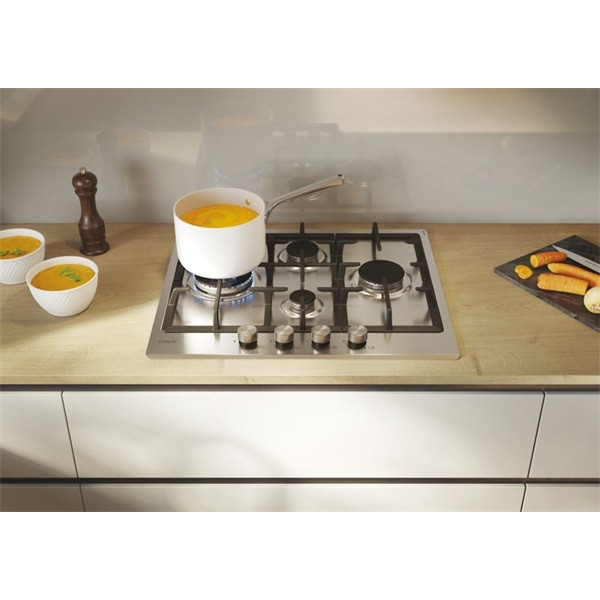 Candy CHG6D4WTX inox, beépíthető, gáz, főzőzóna:4, főzőlap