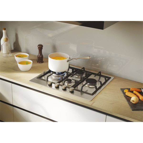 Candy CHG6D4WTX inox, beépíthető, gáz, főzőzóna:4, főzőlap