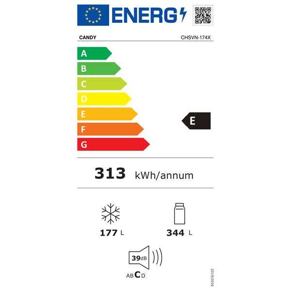 Candy CHSVN-174X inox Side-by-Side hűtőszekrény
