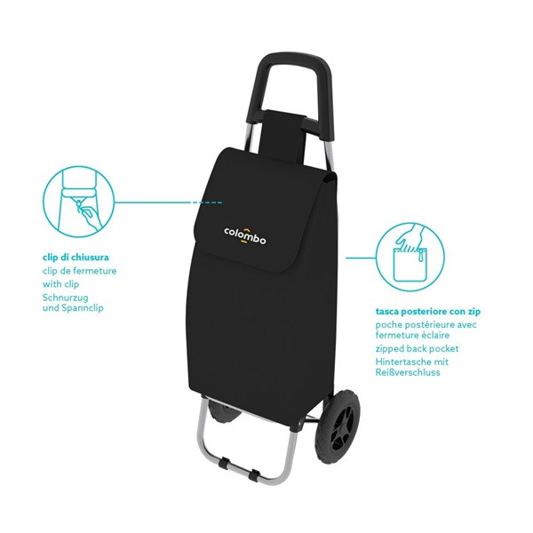 Colombo ROLLY fekete bevásárló kocsi 25kg/40liter CRL001N Colombo ROLLY fekete bevásárló kocsi 25kg/40liter CRL001N