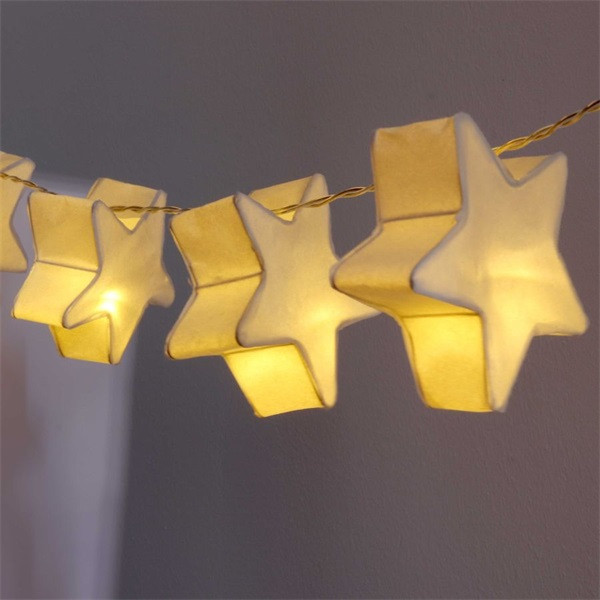 Iris Csillag alakú papír 160cm/meleg fehér/10db LED-es/2xAA elemes fényfüzér, fénydekoráció Iris Csillag alakú papír 160cm/meleg fehér/10db LED-es/2xAA elemes fényfüzér, fénydekoráció