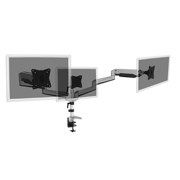 DIGITUS DA-90363 C-bilincses gázrugós univerzális (VESA 75 / 100) 3-as ezüst monitor tartó konzol