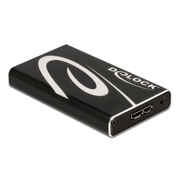Delock 42006 SuperSpeed USB3.2 Micro-B - mSATA SSD külső ház Delock 42006 SuperSpeed USB3.2 Micro-B - mSATA SSD külső ház