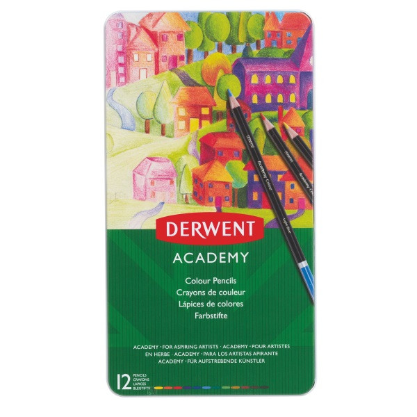 Derwent Academy 12 db-os fémdobozos színesceruza készlet