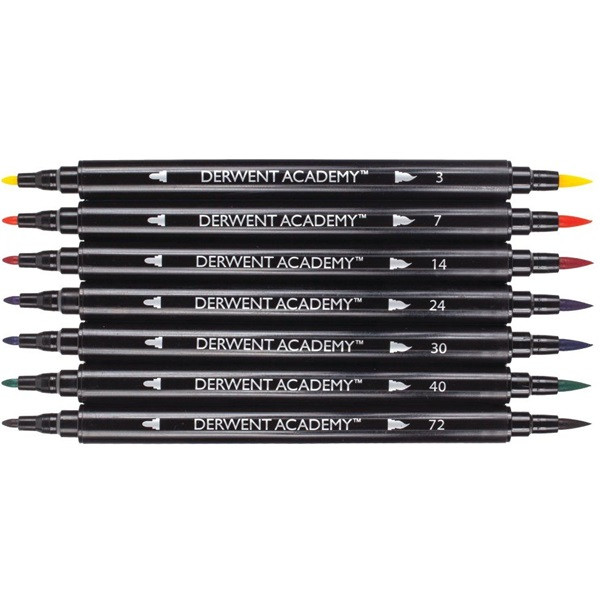 Derwent Academy 8 db-os kétoldalas akvarel filckészlet